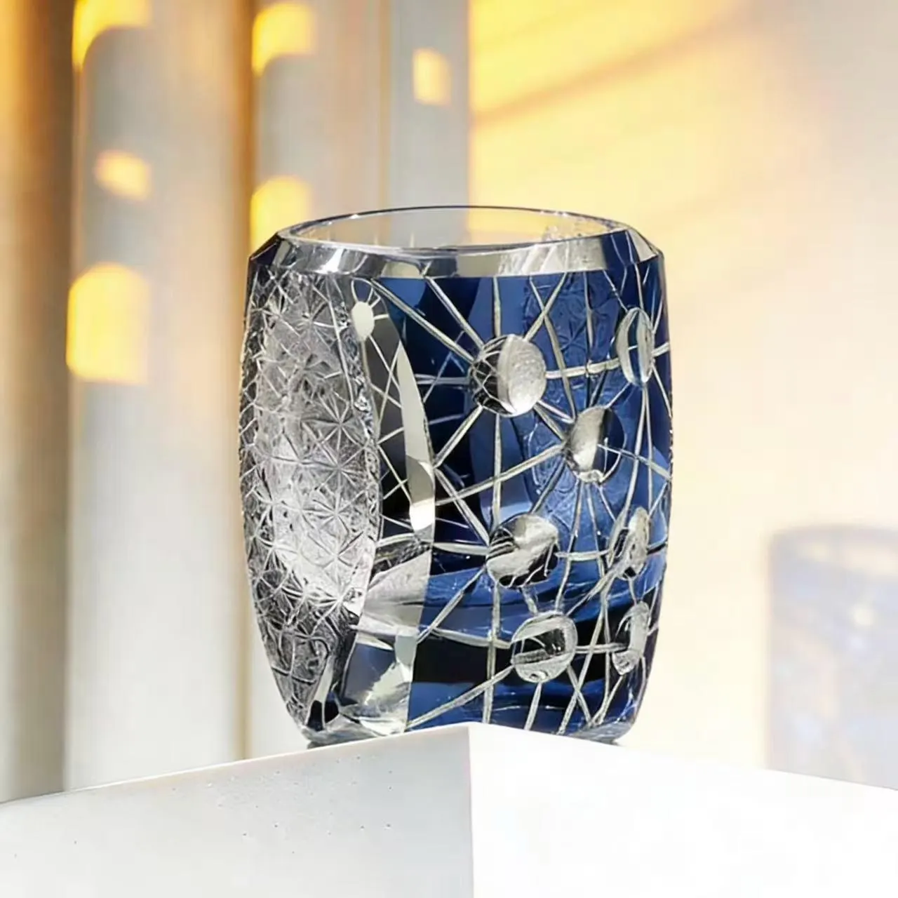 Blue Constellation Edo Kiriko Crystal Glass | Luxury Handmade Gift🎁