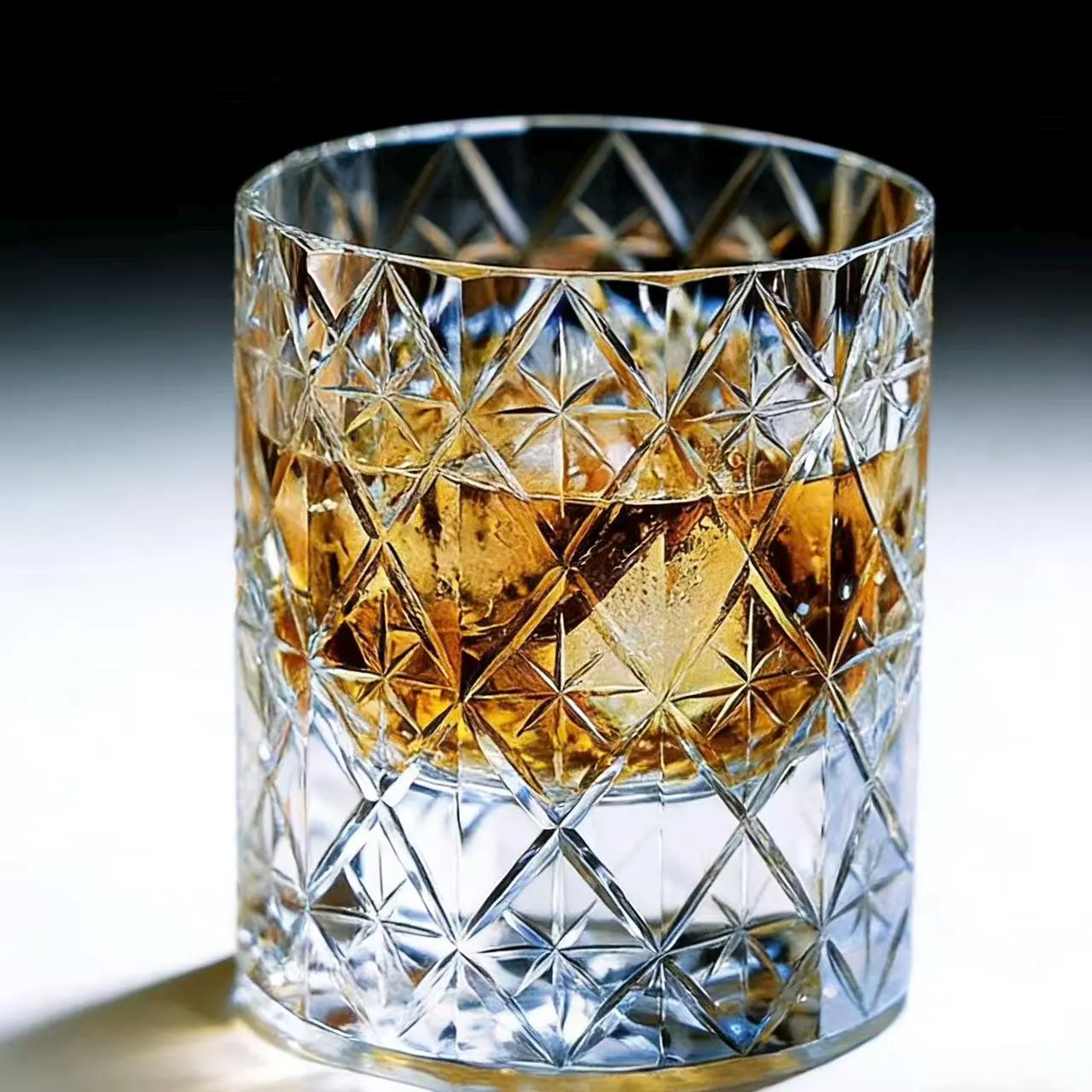 Clear Diamond Star Crystal Whiskey Glass | Luxury Handmade Gift