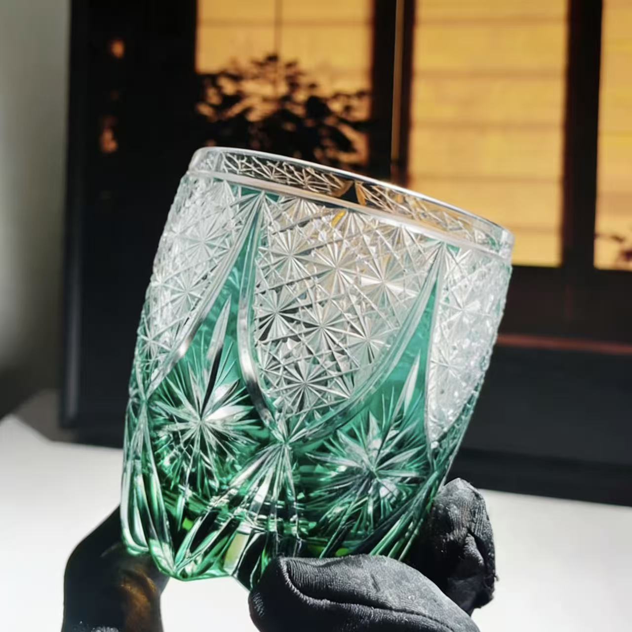 Purple Star Web Edo Kiriko Crystal Glass | Luxury Handmade Gift 🎁