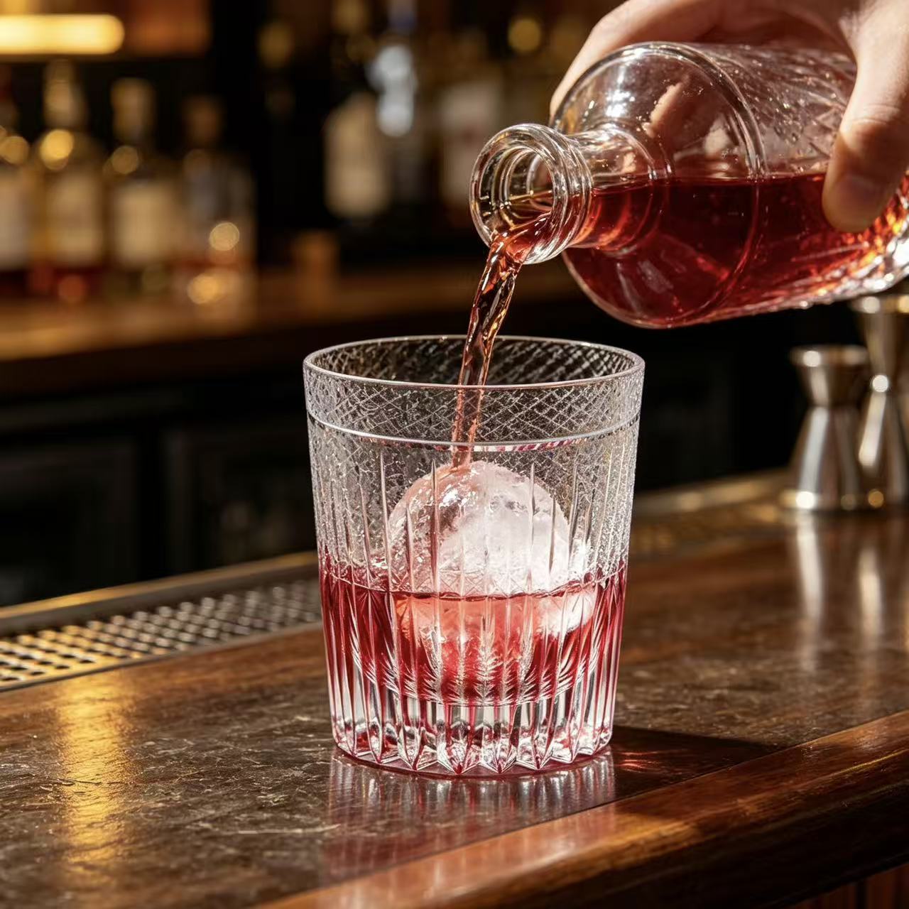VSVEE Pink Gradient Edo Kiriko Whiskey Glass | Luxury Crystal Gift