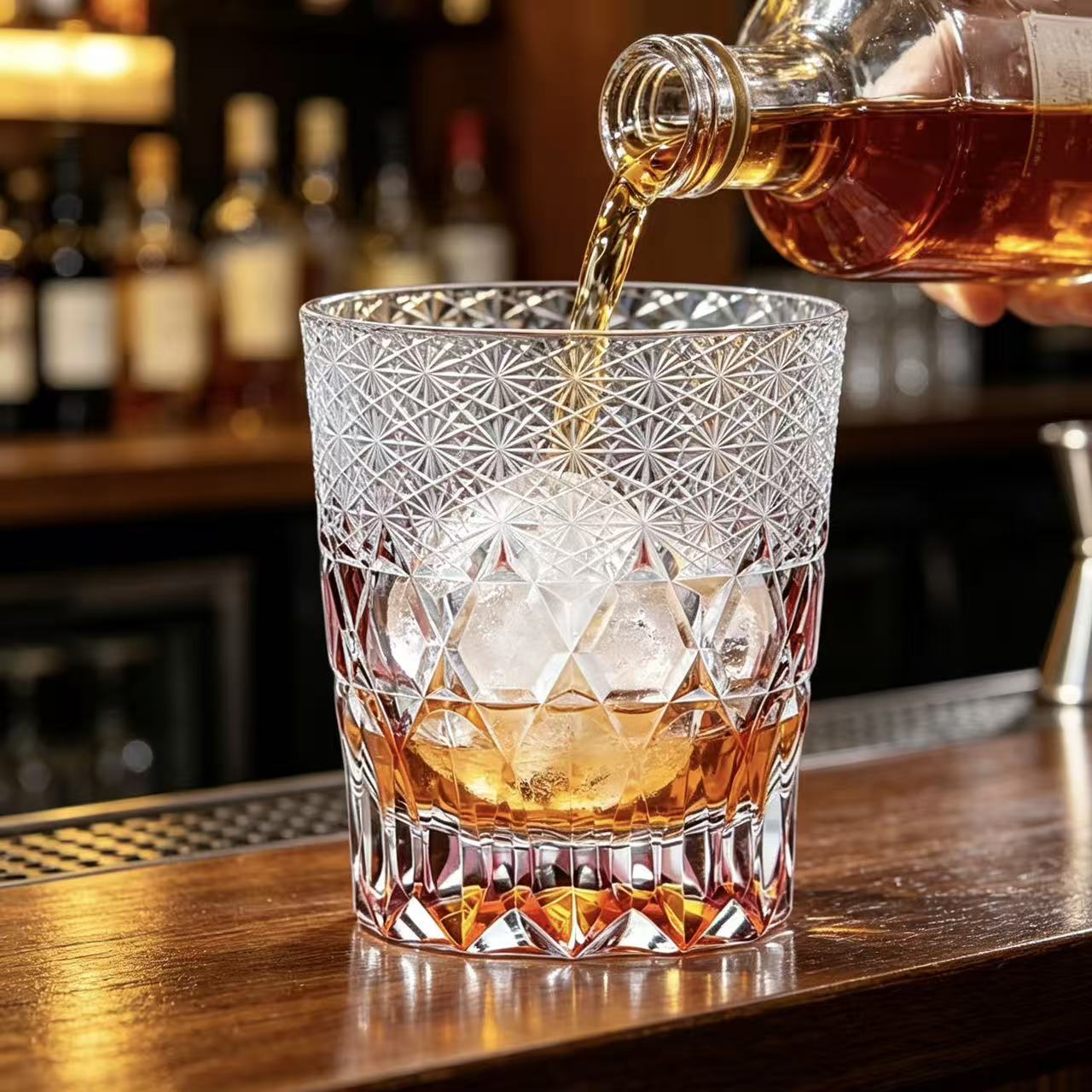 VSVEE Pink Diamond Edo Kiriko Whiskey Glass | Luxury Crystal Gift