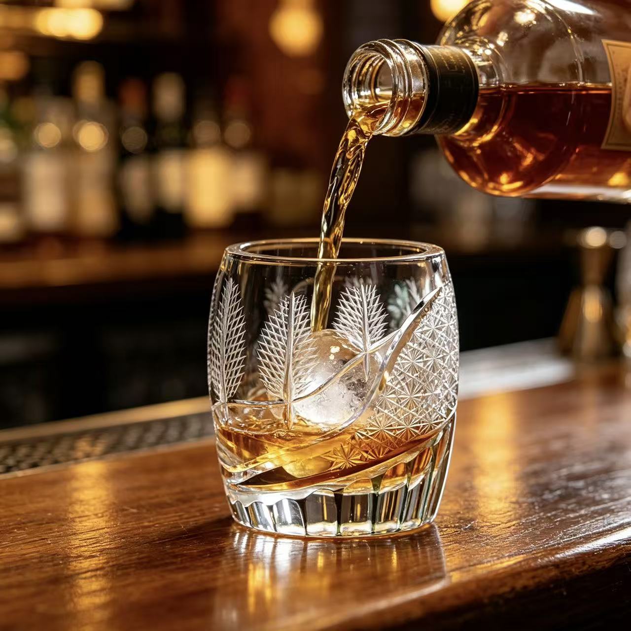 VSVEE Forest Pine Edo Kiriko Whiskey Glass | Luxury Crystal Gift