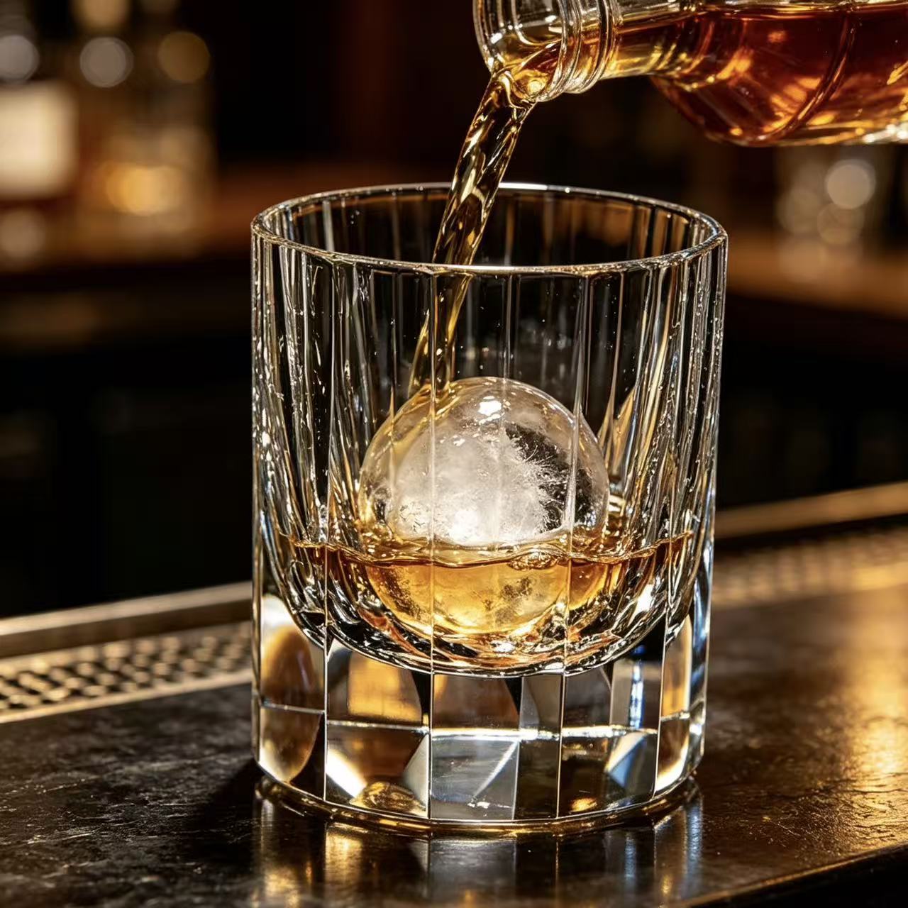 VSVEE Clear Vertical Cut Whiskey Glass | Luxury Hand Cut Crystal Gift