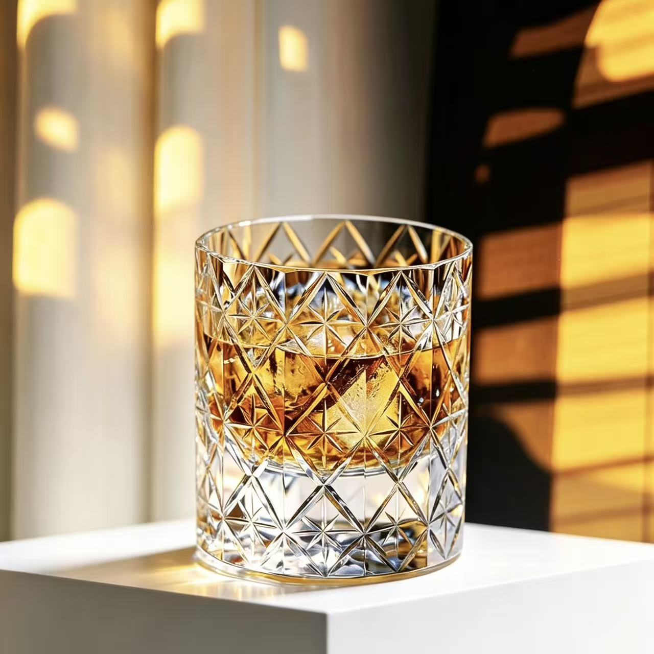 VSVEE Clear Edo Kiriko Whiskey Glass | Luxury Hand Cut Crystal Gift