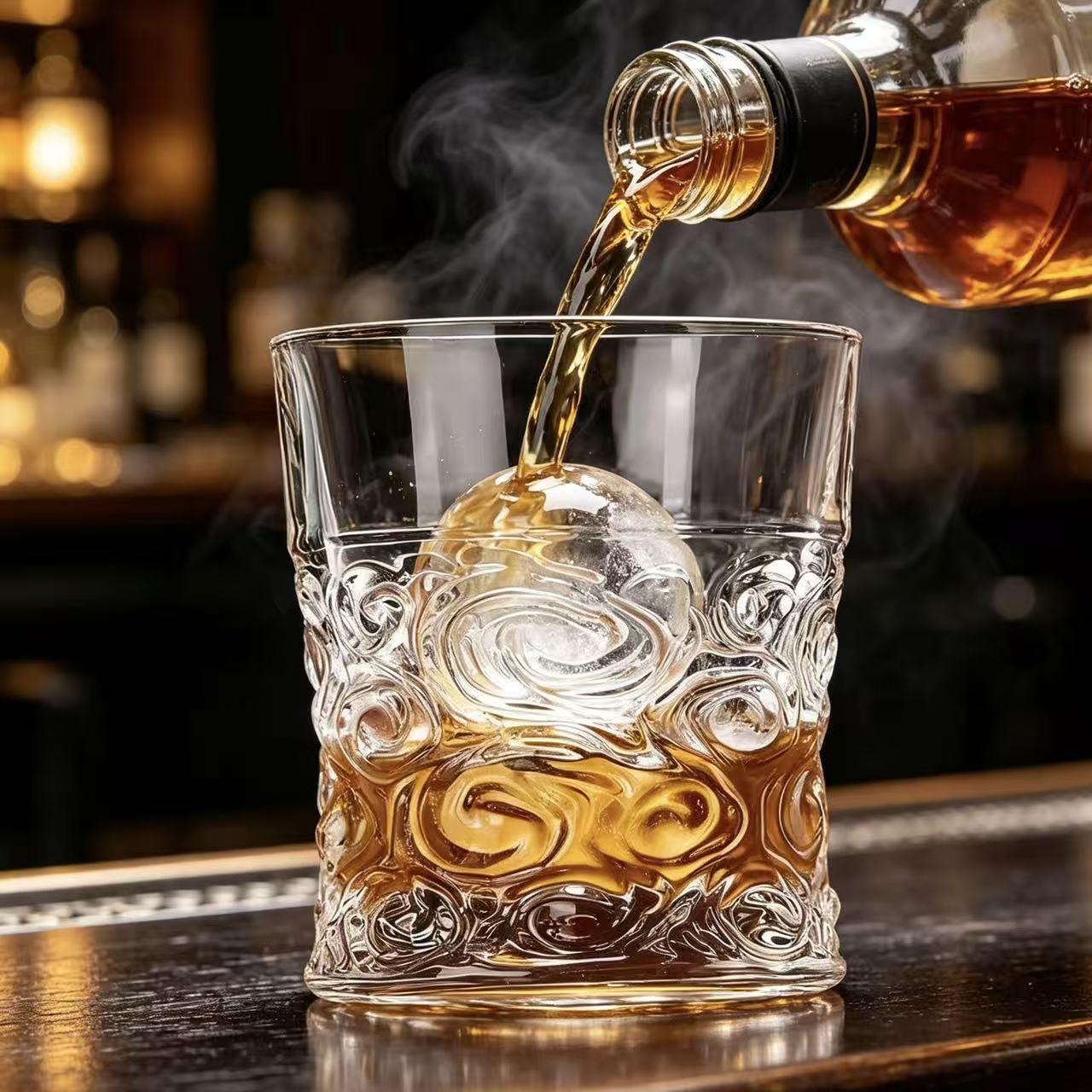 VSVEE Clear Swirl Wave  Whiskey Glass | Luxury Handmade Gift