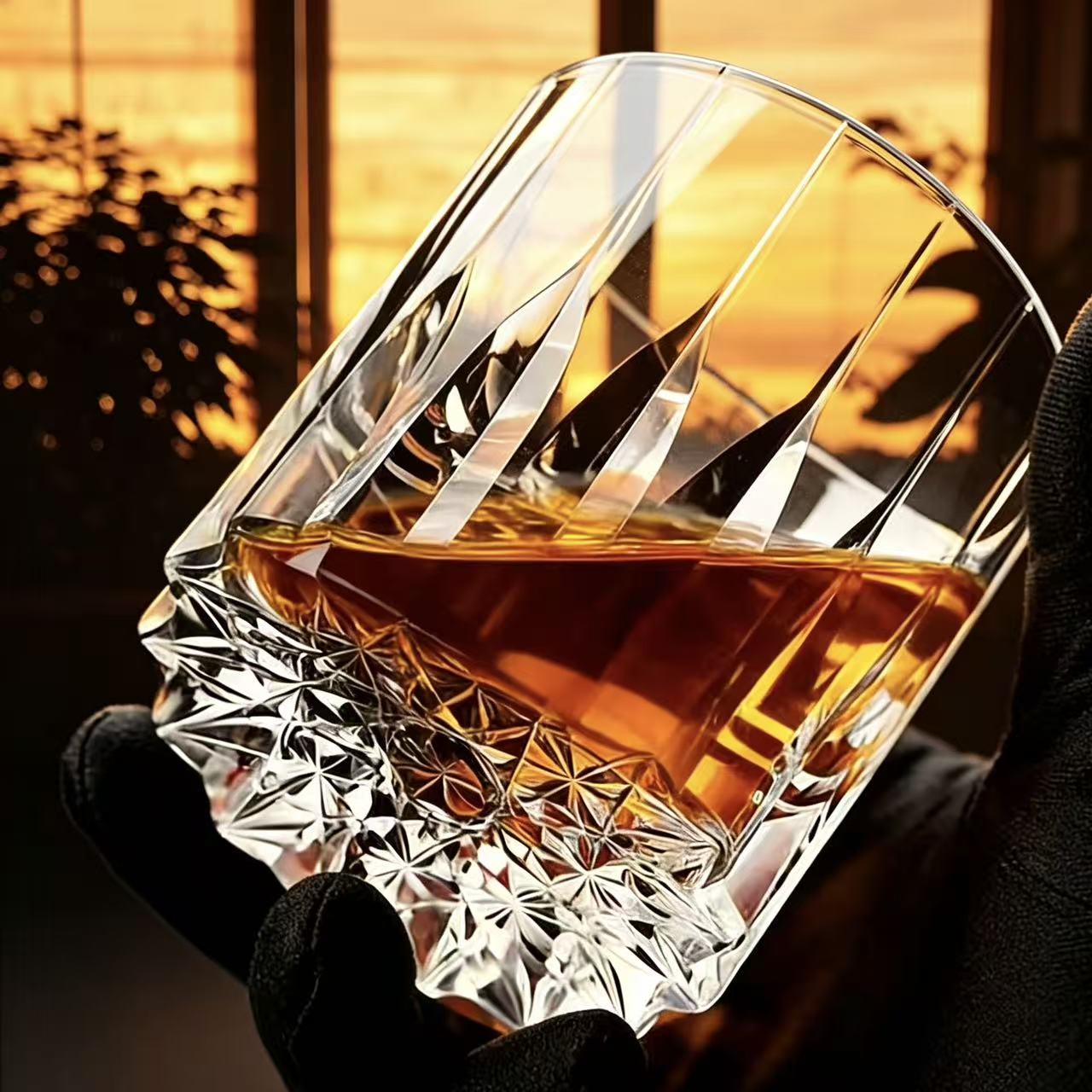 VSVEE Clear Star-Cut Edo Kiriko Whiskey Glass | Handcrafted Collectible Tumbler