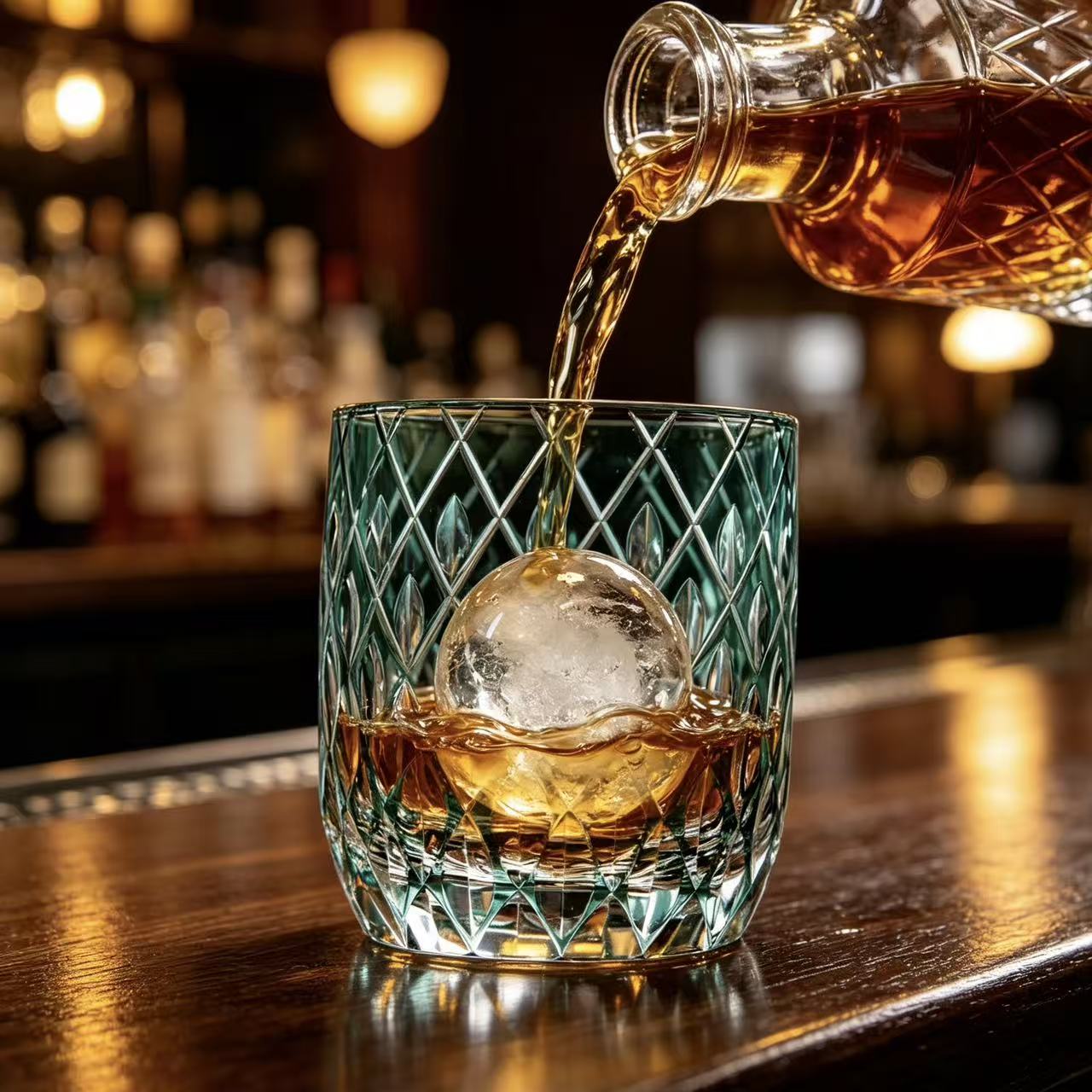VSVEE Emerald Diamond Lattice Edo Kiriko Whiskey Glass | Luxury Crystal Gift
