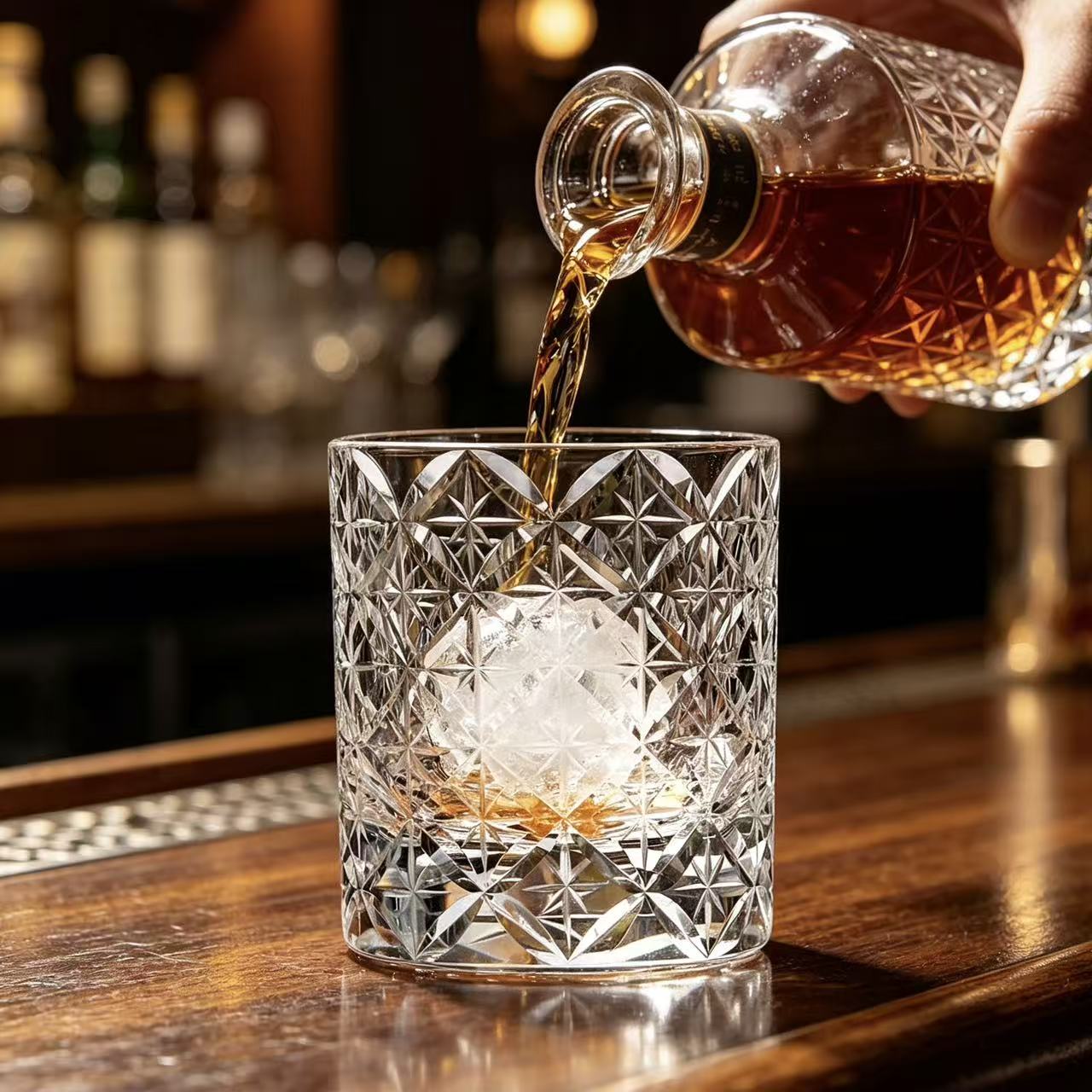 VSVEE Clear Starburst Edo Kiriko Whiskey Glass | Luxury Crystal Gift
