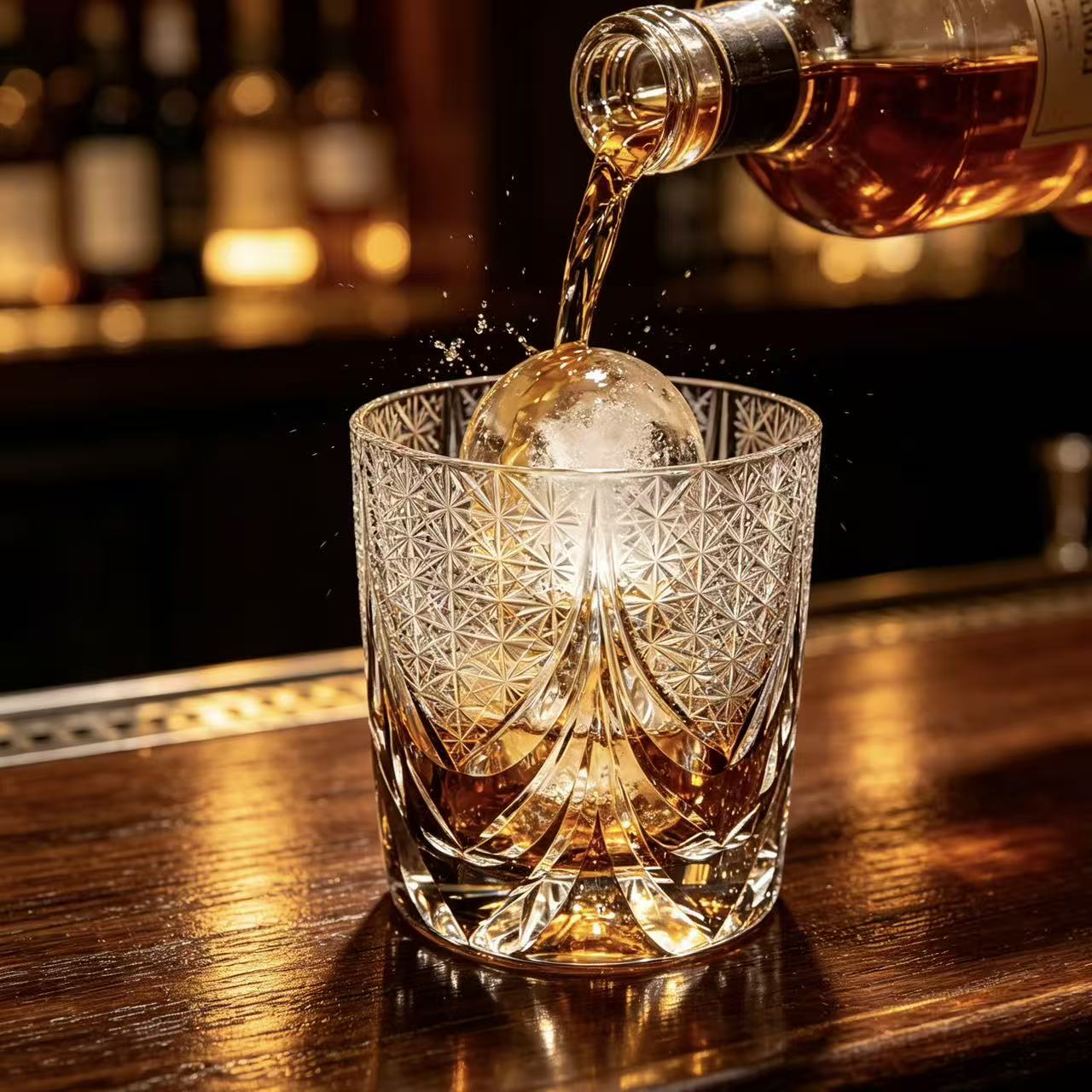 VSVEE Black & Clear Two-Tone Starburst Edo Kiriko Whiskey Glass | Luxury Crystal Gift
