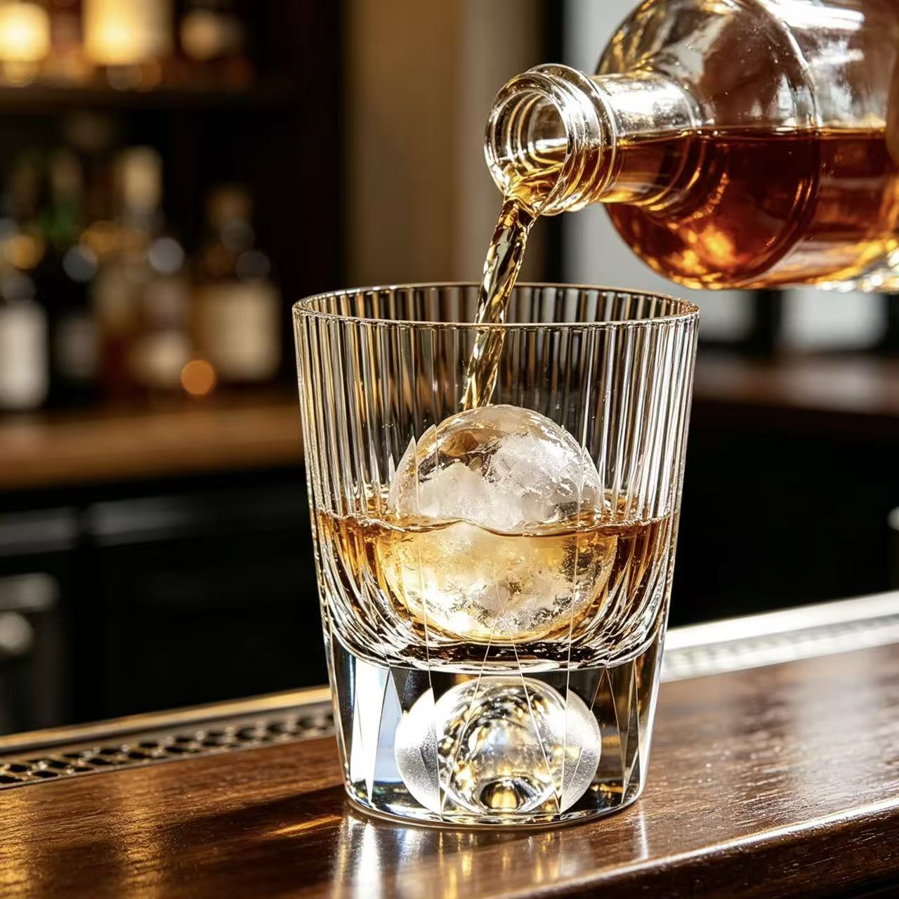 VSVEE Crystal Ribbed Vertical Cut Edo Kiriko Whiskey Glass | Luxury Gift