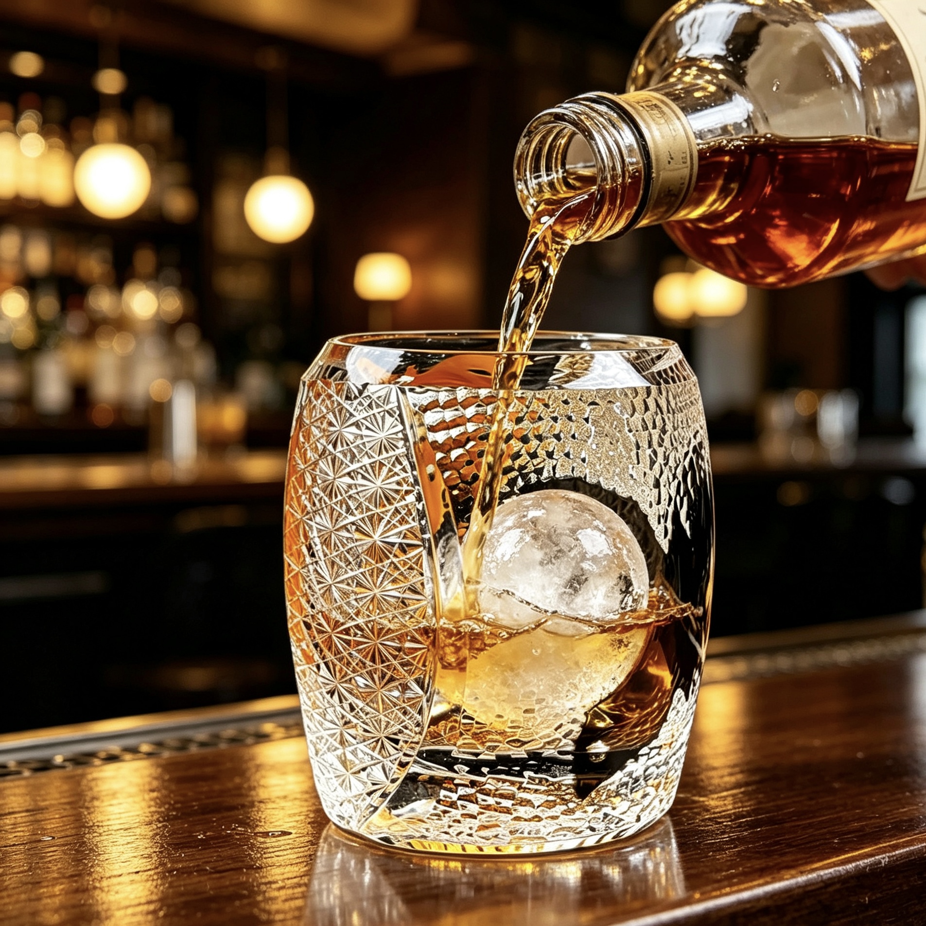 VSVEE Amber Starburst & Hammered Hand-Cut Whiskey Glass | Luxury Gift