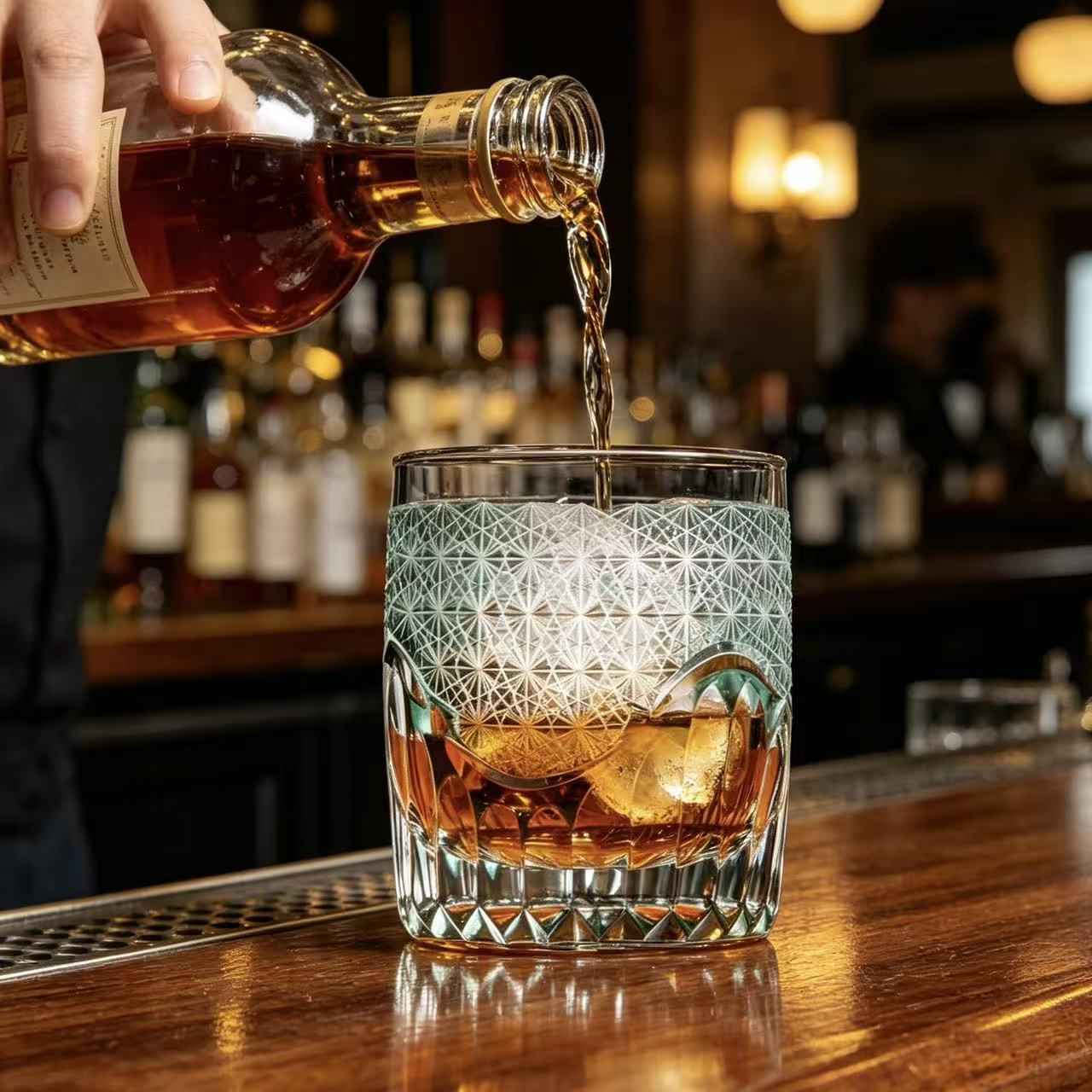VSVEE Clear Mountain Star Edo Kiriko Whiskey Glass | Handmade Luxury Gift