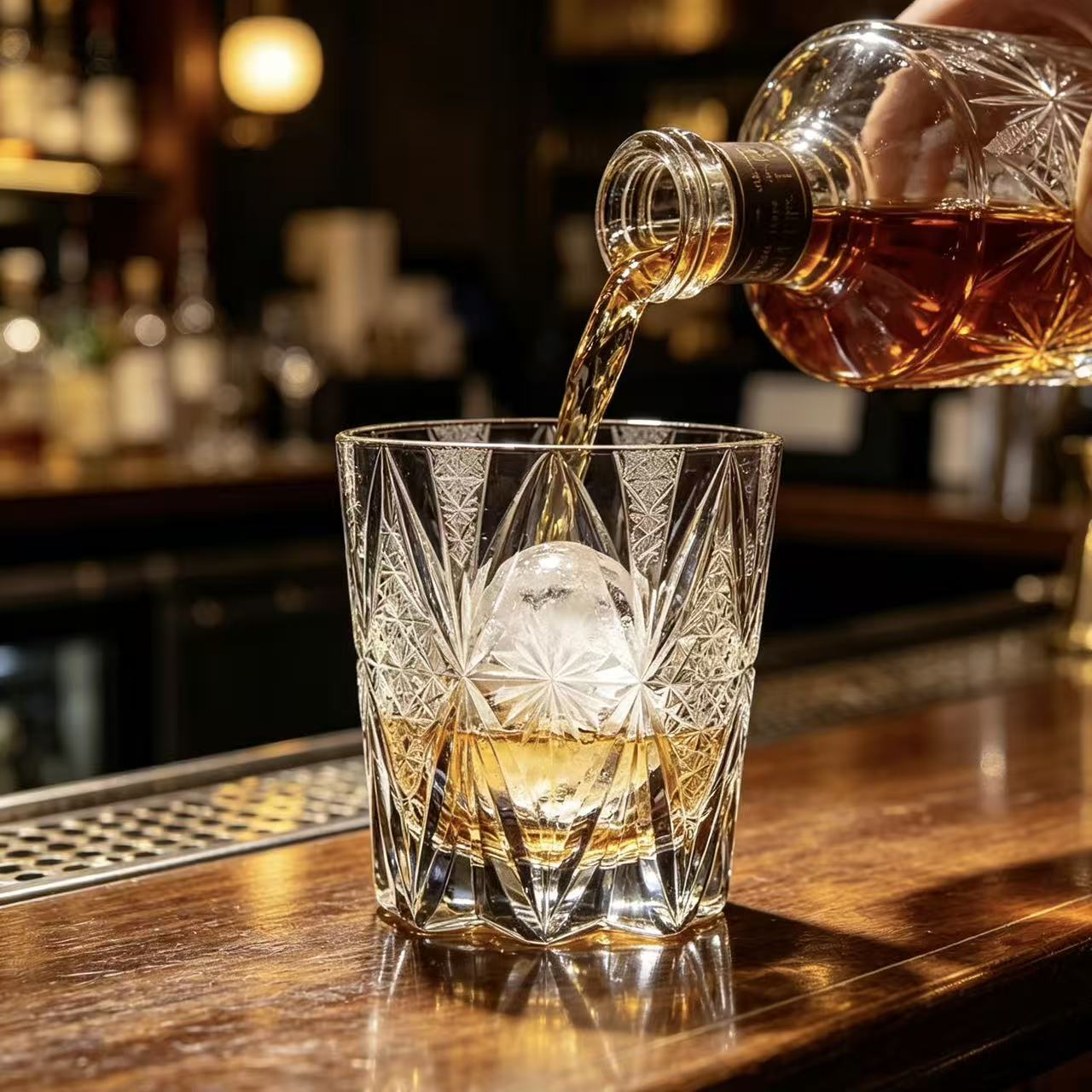 VSVEE Clear Star Flower Edo Kiriko  Whiskey Glass | Luxury Handmade Gift
