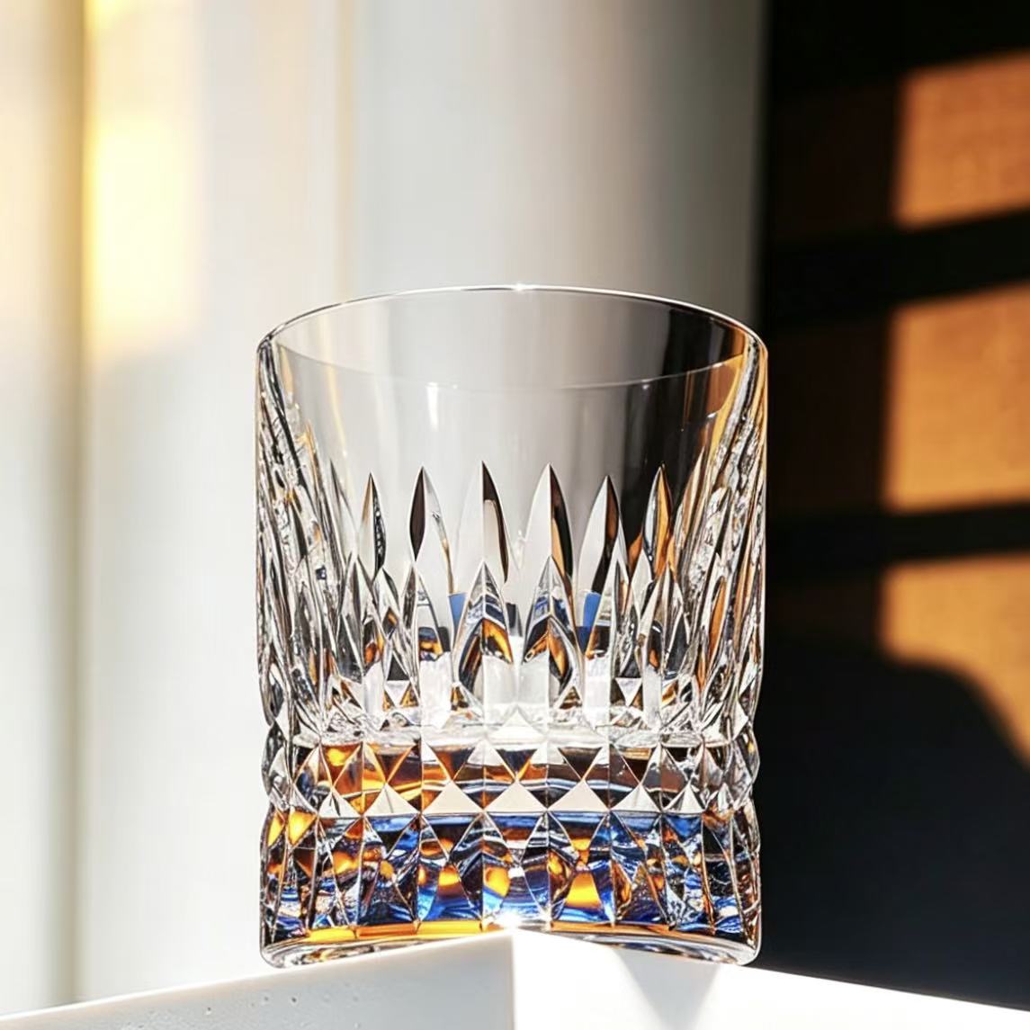 VSVEE Clear Diamond Cut Edo Kiriko Whiskey Glass | Luxury Crystal Gift
