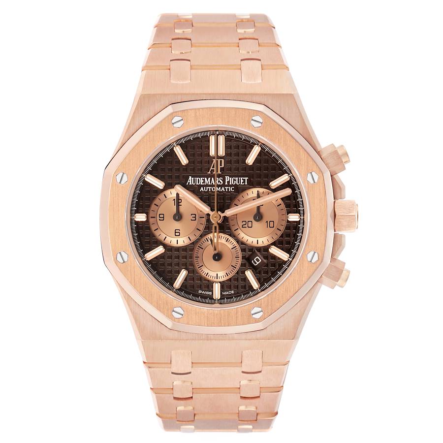 Replica Audemars Piguet Royal Oak Brown Dial Rose Gold Watch 26331OR