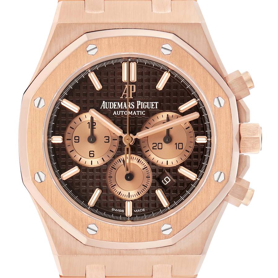 Replica Audemars Piguet Royal Oak Brown Dial Rose Gold Watch 26331OR