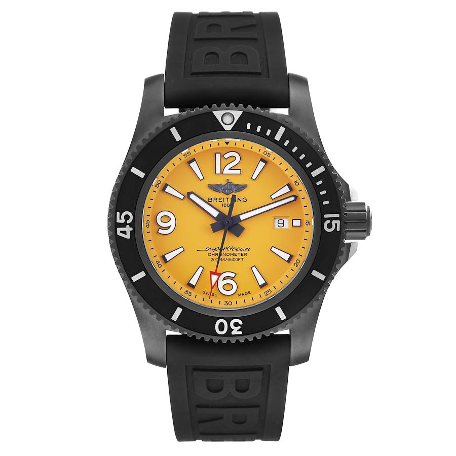 Replica Breitling Superocean 46 Yellow Dial DLC Steel Mens Watch M17368