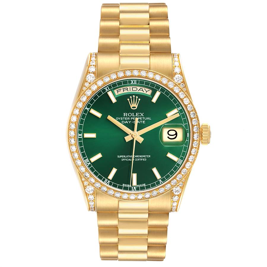 Replica Rolex President Day-Date Yellow Gold Diamond Mens Watch 118388