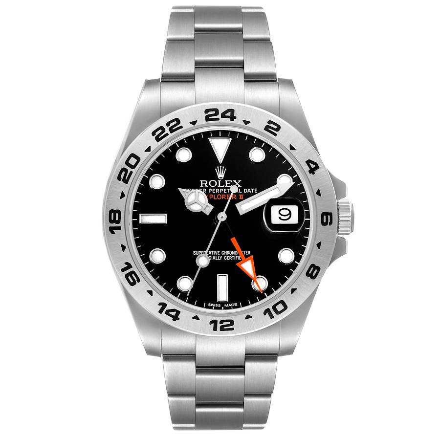 Replica Rolex Explorer II 42 Black Dial Steel Mens Watch 216570