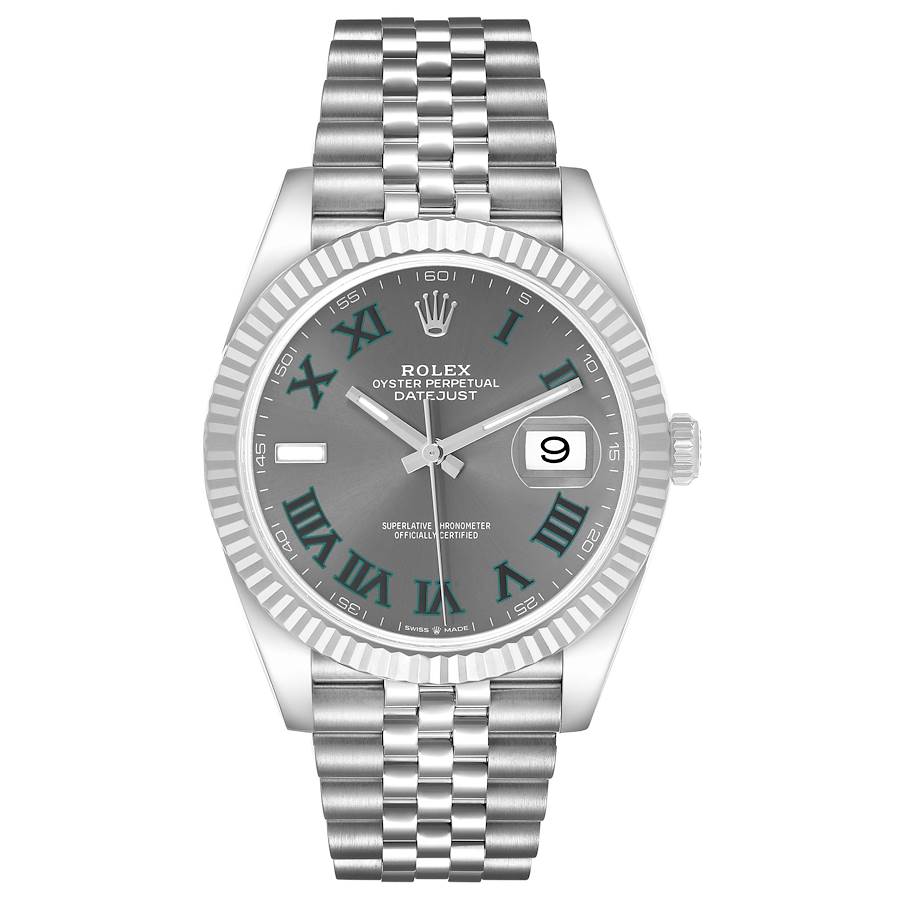 Replica Rolex Datejust 41 Steel White Gold Wimbledon Dial Mens Watch 126334