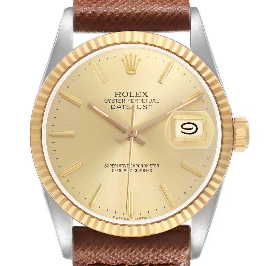 Replica Rolex Datejust 36 Steel Yellow Gold Champagne Dial Vintage Mens Watch 16013
