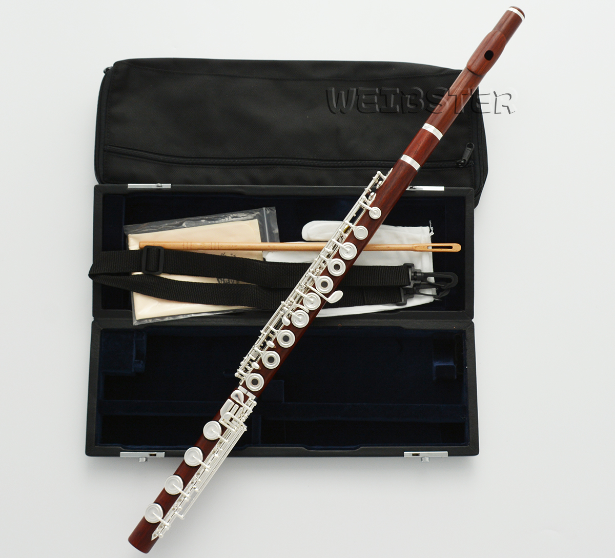 Concert Rose Wooden Flute In-Line G # Bb Foot 18 holes for professional musician