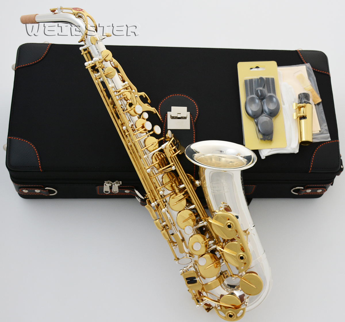 Customized Alto Saxophone Handmade Silver Sax Luxury Case WAS-660