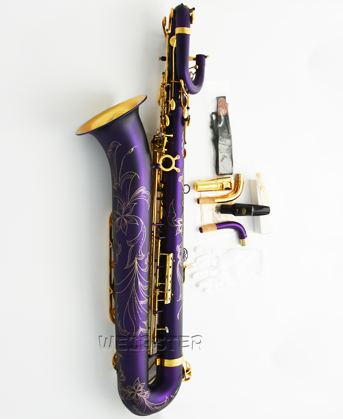 Matte purple Baritone Saxophone Gold Bell New FREE SHIPPING
