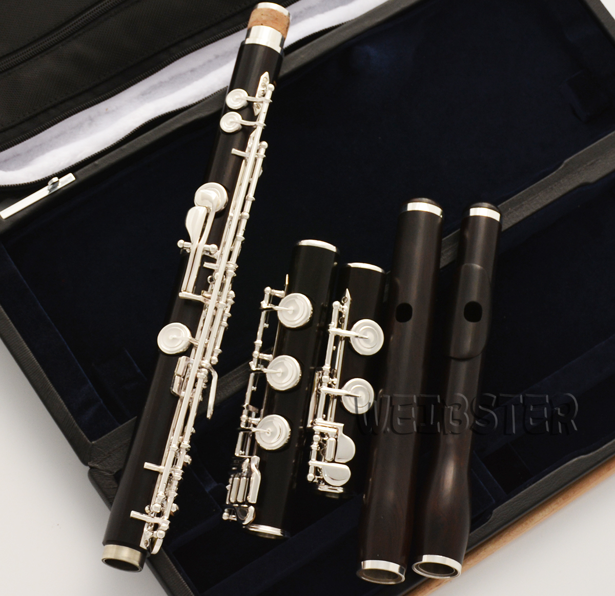 European style Grenadilla Black Wooden Flute C Key 17 Open Holes Offset G With 2 Headjoint B Foot + C Foot