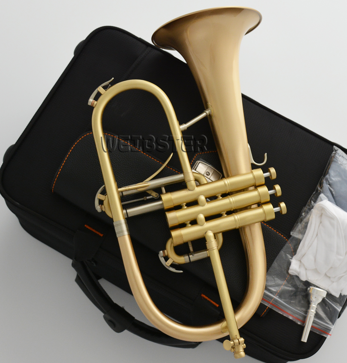 Brushed Gold Brass Flugelhorn Professional Flugel WFL-8310 FREE SHIPPING