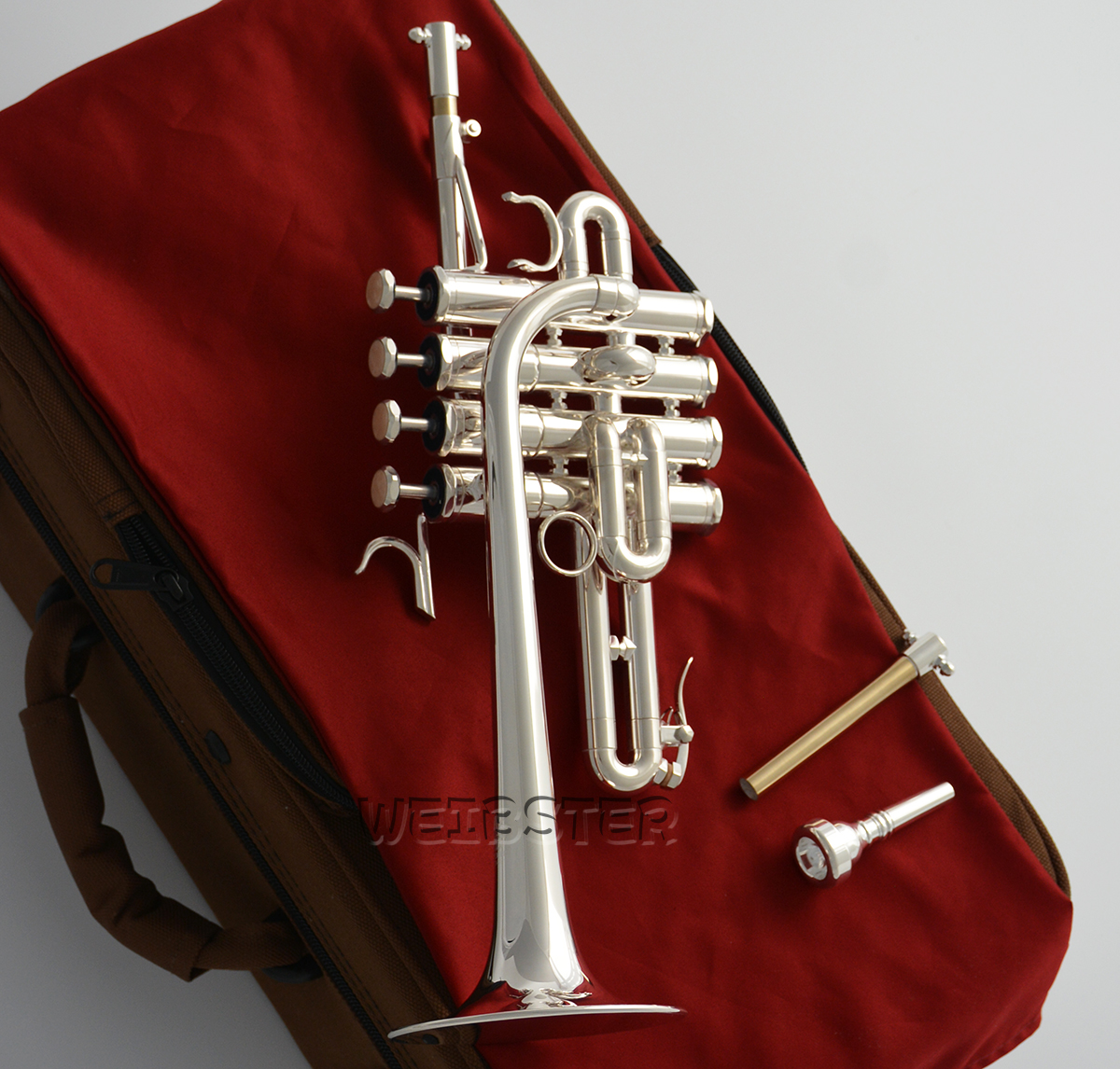 WTR-P7 Silver Plated Piccolo Trumpet Monel Valve Bb/A Keys FREE SHIPPING