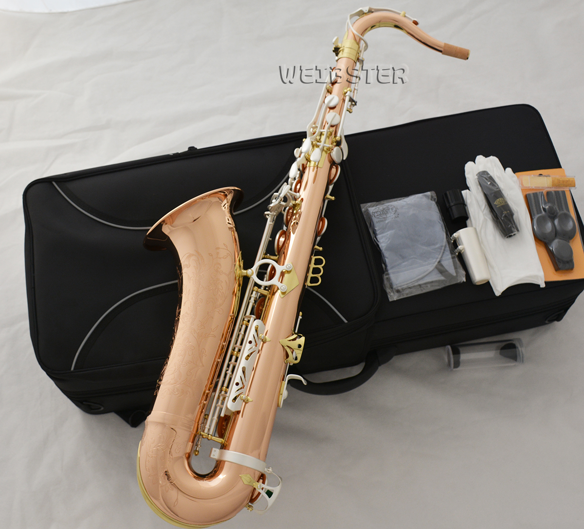 Customized ROSE copper Tenor Saxophone Satin silver key SAXOFON FREE SHIPPING