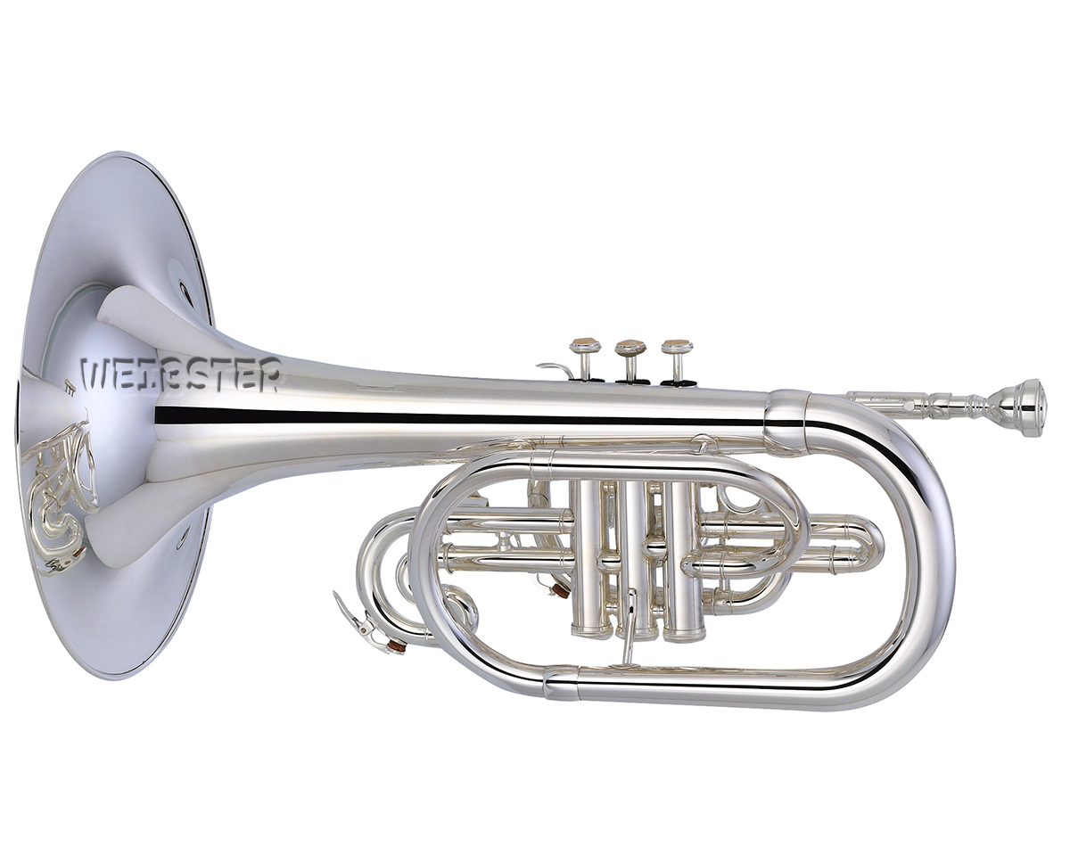 Plated Silver Marching Mellophone horn F Keys WMP-204 FREE SHIPPING