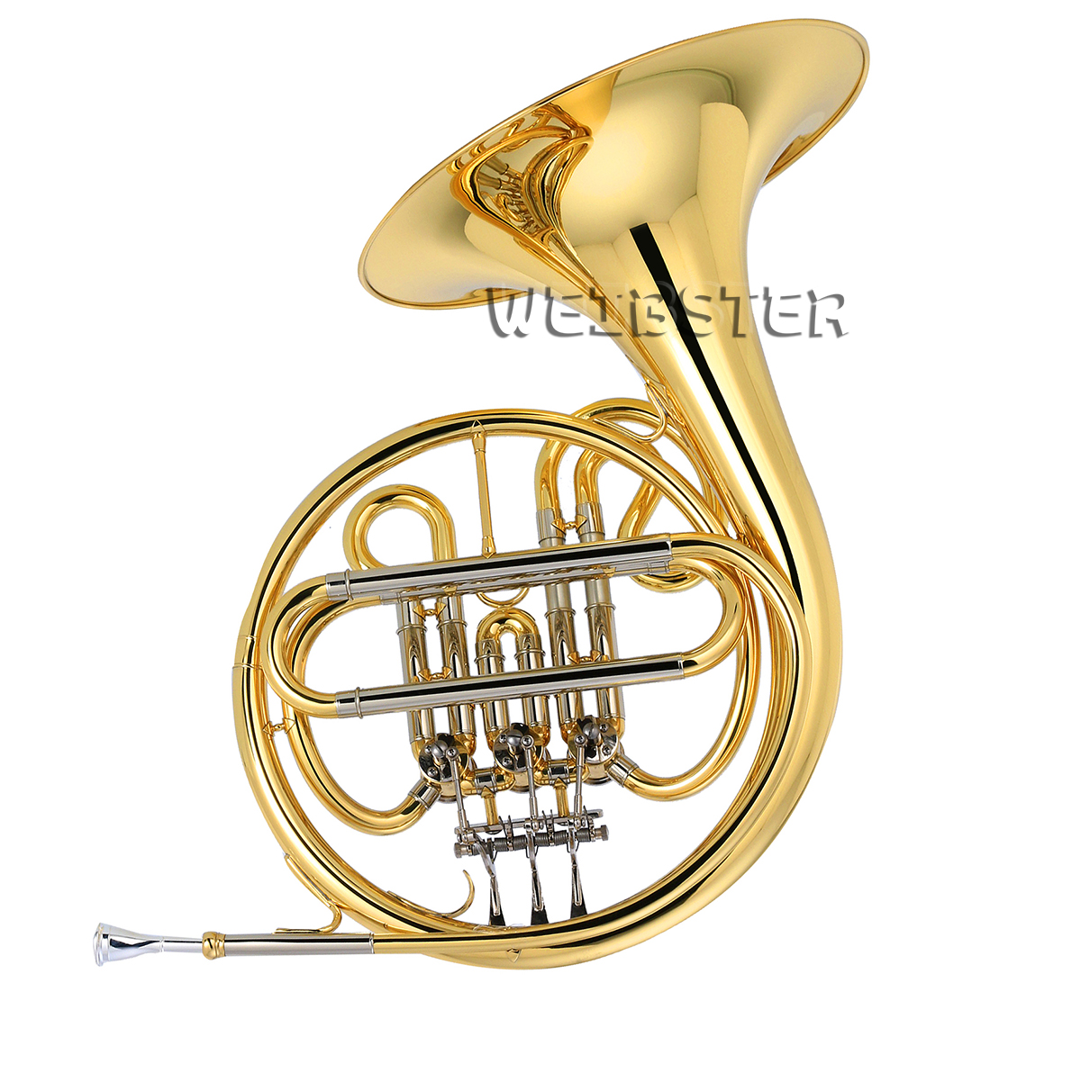 Brass Lacquered Student French Horn Bb Key cupronickel tuning pipe with case