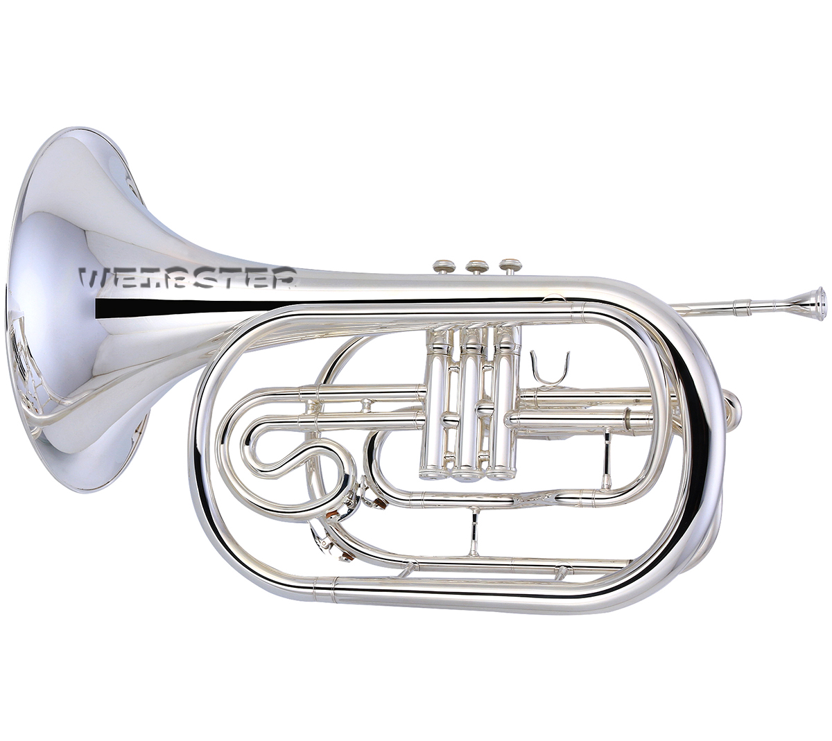 Silver Plated Marching French horn Bb Key With Case