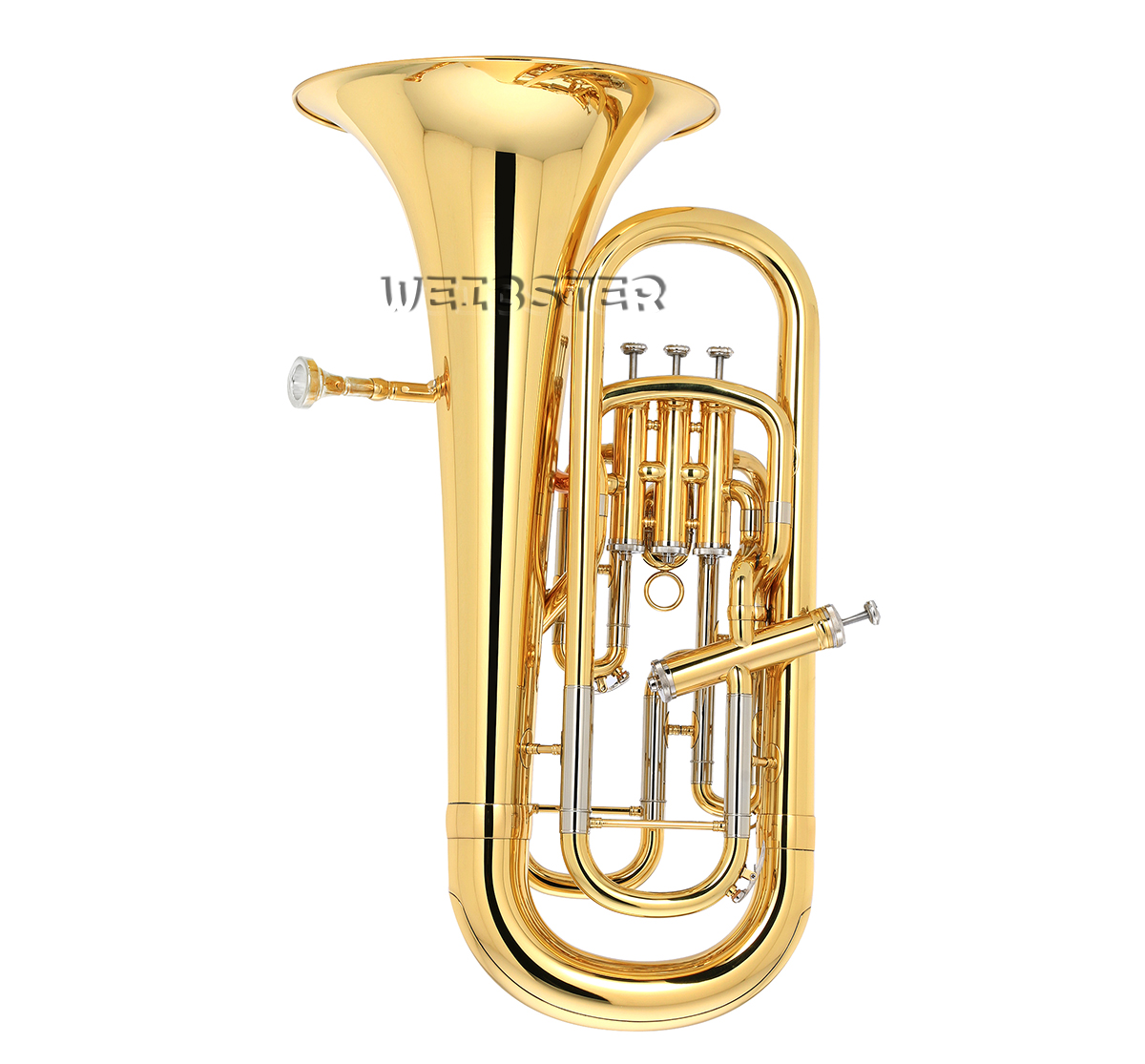 Professional 3+1 Pistons Brass Lacquered Euphonium Horn 12''Bell  With Case