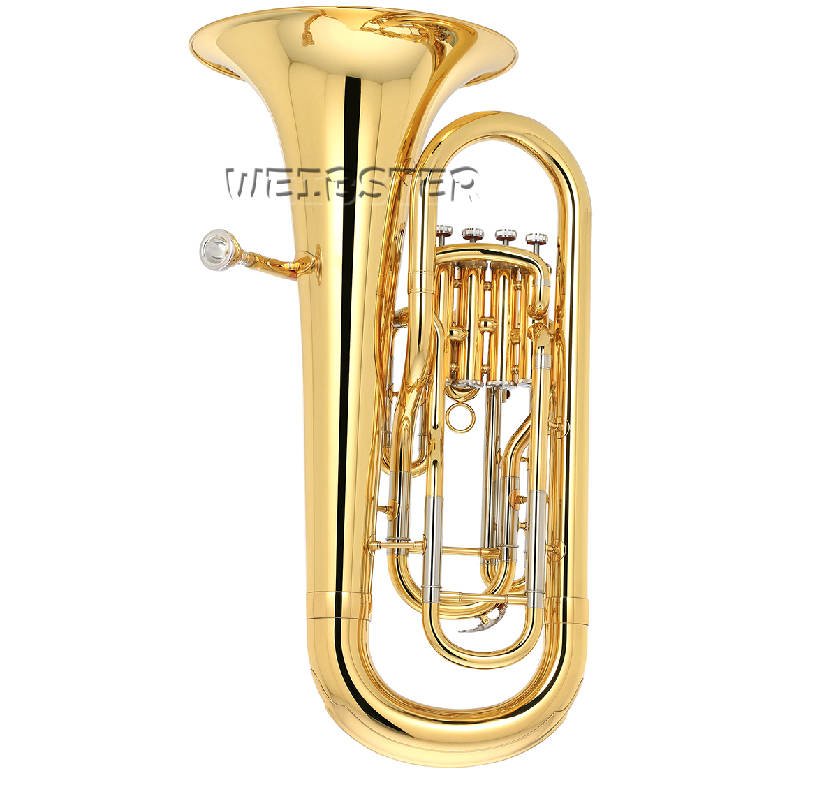 Professional 4  Pistons Brass Lacquered Euphonium Horn 11''Bell With Case