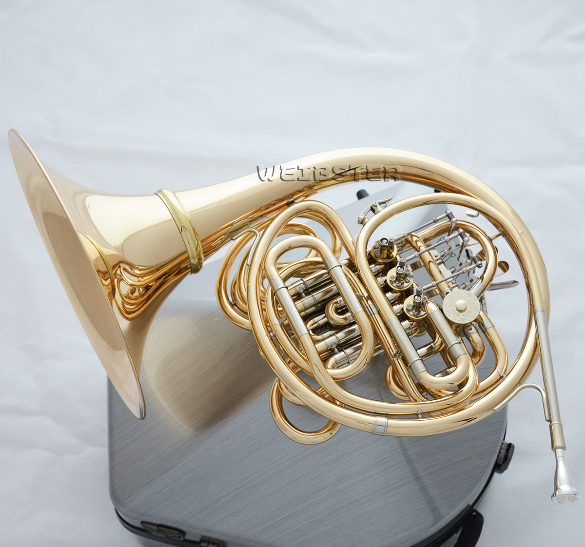 NEW WEIBSTER GOLD BRASS Double French Horn 103 Model Detached Bell luxury Case