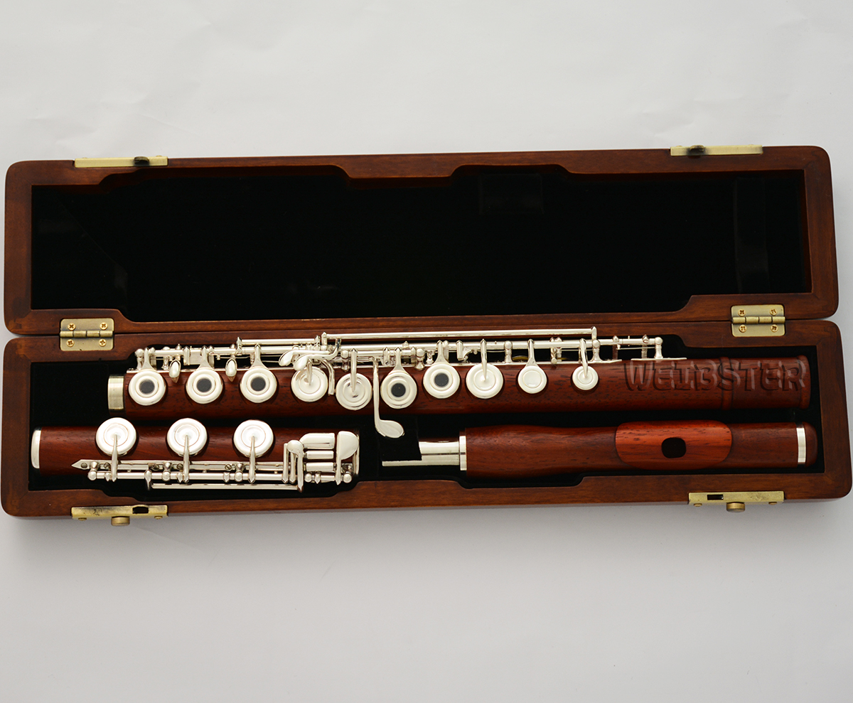 Professional Rose Wooden Silver C# Trill Flute European Headjoint Wood Case NEW