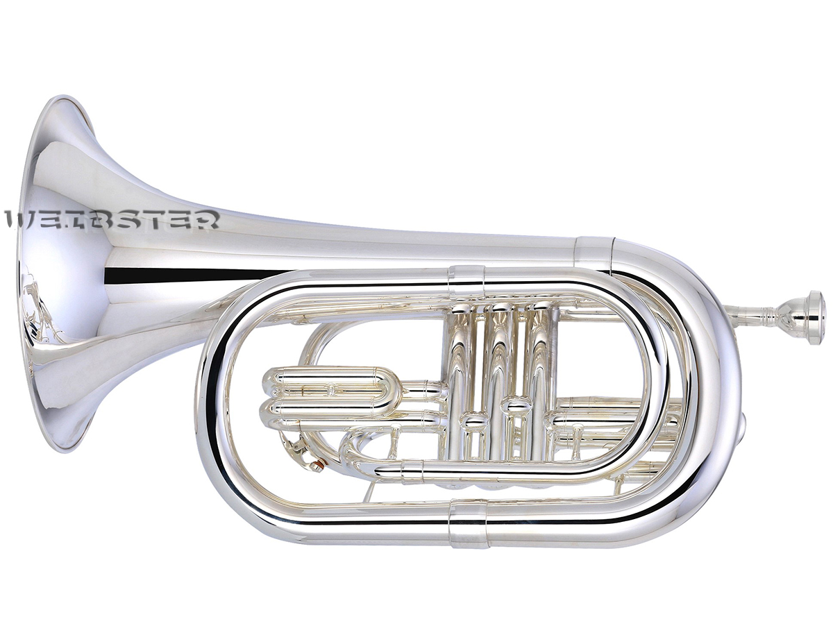Professional Newest Marching Baritone Siver Plated Horn with Case FREE SHIPPING