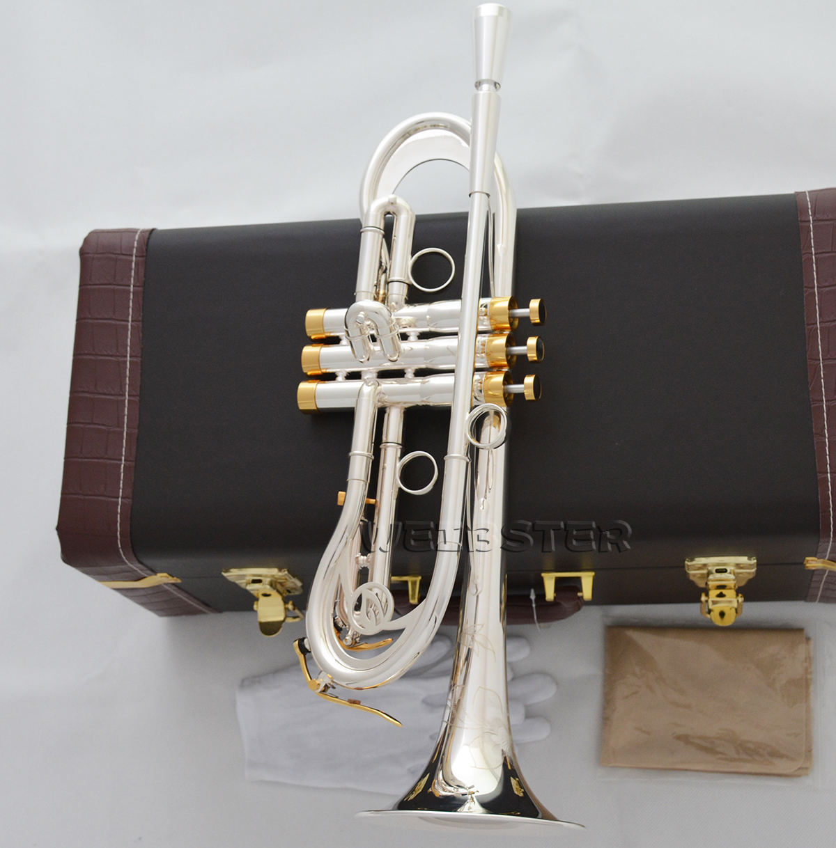 Concert Heavy Silver plated Bb Trumpet Customized Horn FREE SHIPPING