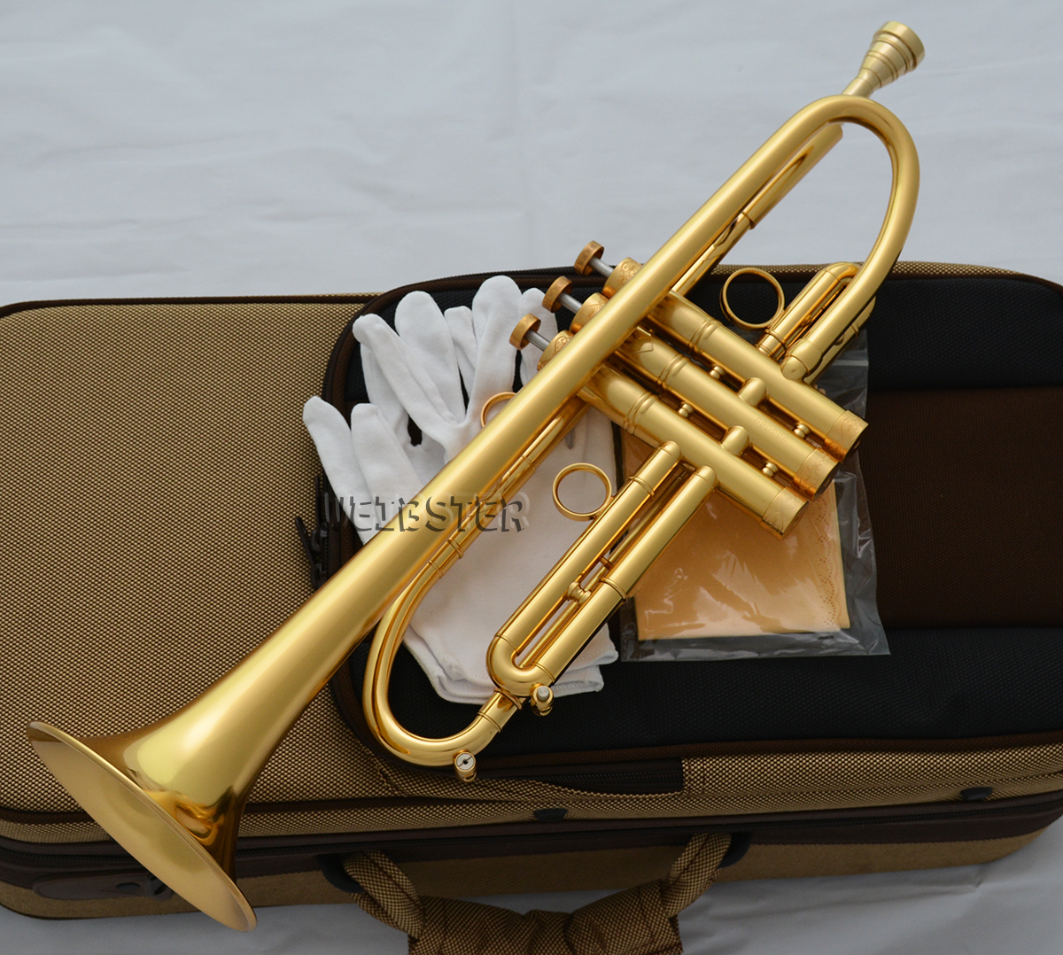 WEIBSTER Professional Gold Plated Finish Trumpet Horn Germany Yellw Brass WTR-585