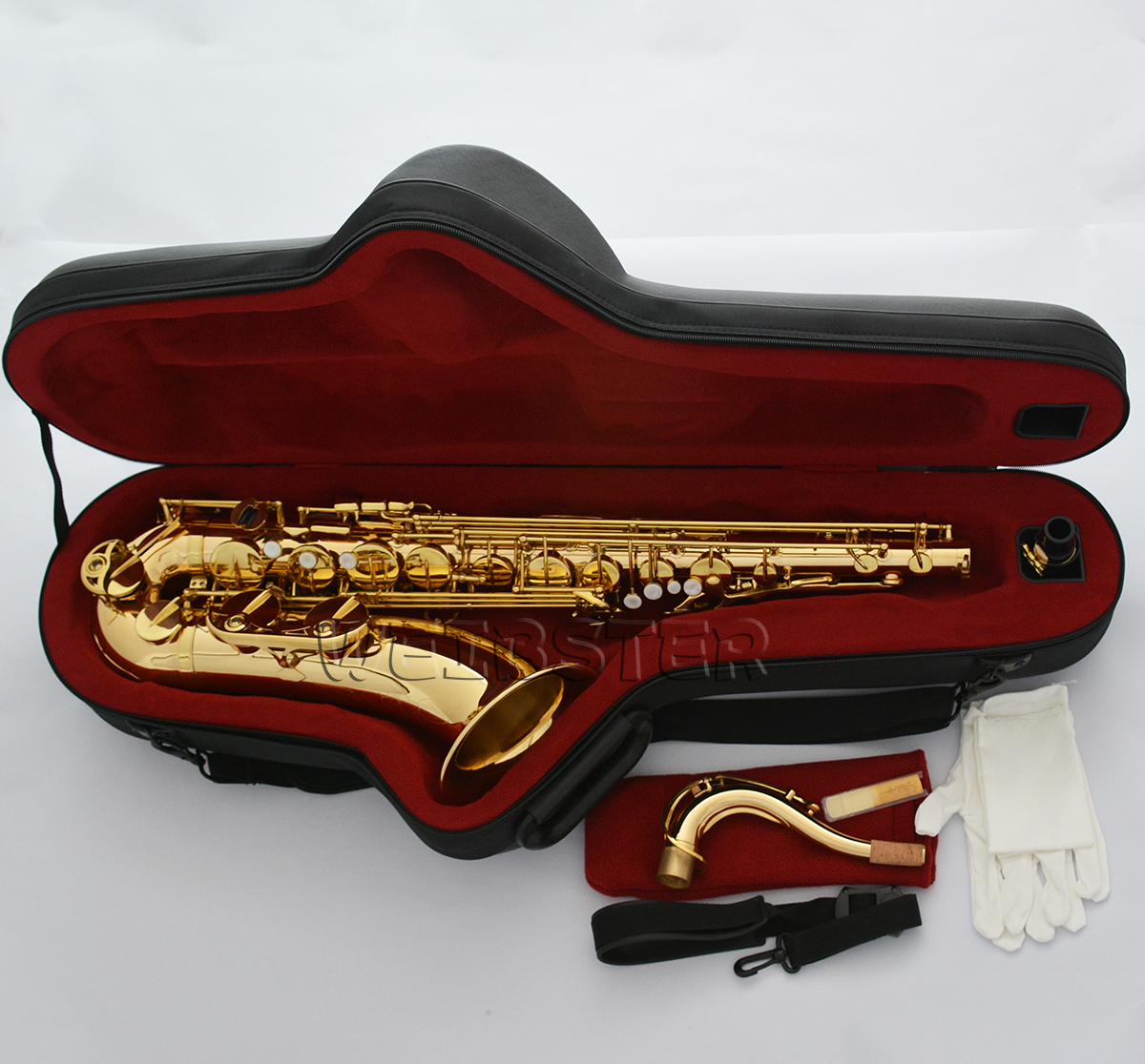 Professional Gold brass Body Tenor Saxophone 62 Model Bb Sax High F# Hard Case FREE SHIPPING
