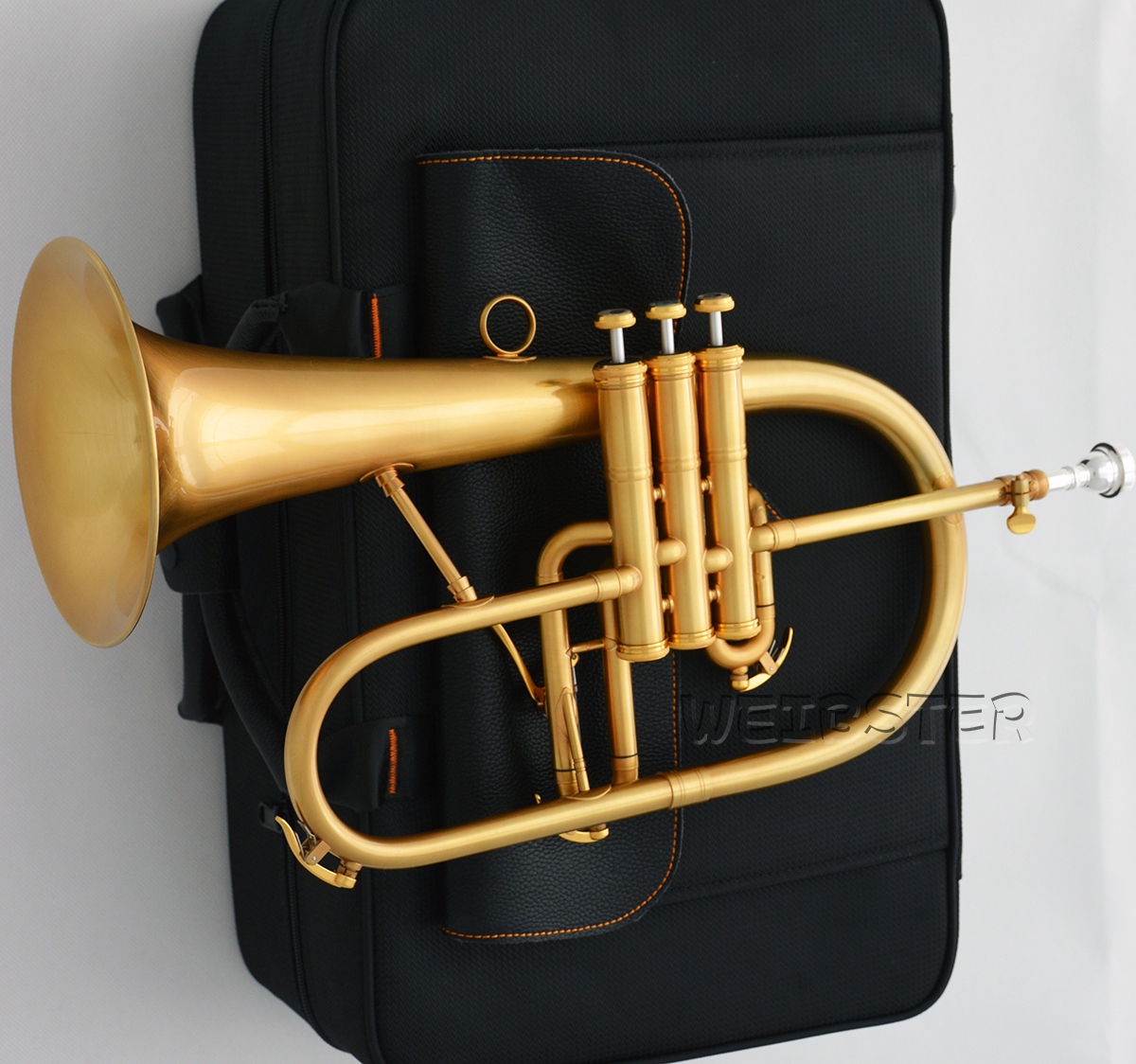 Brushed 24K Gold Flugelhorn Professional Level  Flugel HORN FREE SHIPPING