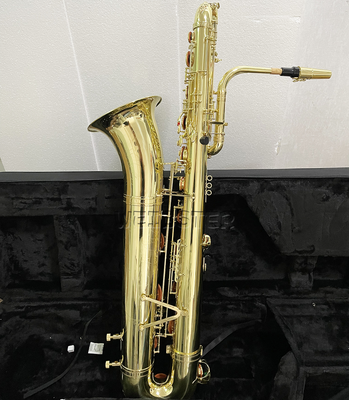 Professional BBb Bass Saxophone Lacquered Sax Wheels Case FREE SHIPPING
