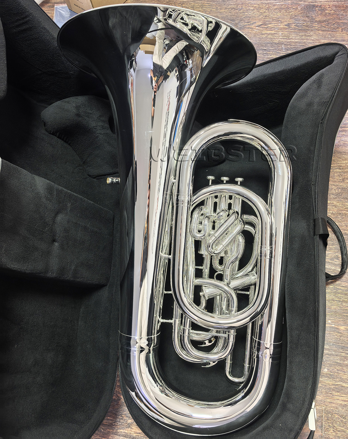 Professional EEb Tuba Silver Plated 3 Top Piston + 1 Compensating system 19'' Bell With Case FREE SHIPPING