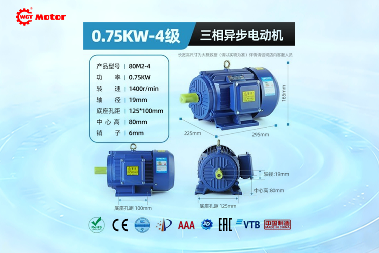 0.75KW - 4-pole - 1400 RPM