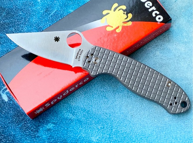 SPYDERCO C223 plaid folding knife