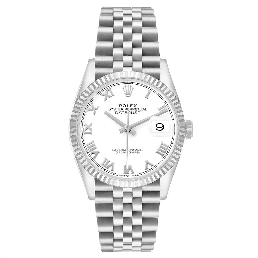 Replica Rolex Datejust Steel White Gold Roman Dial Mens Watch 126234