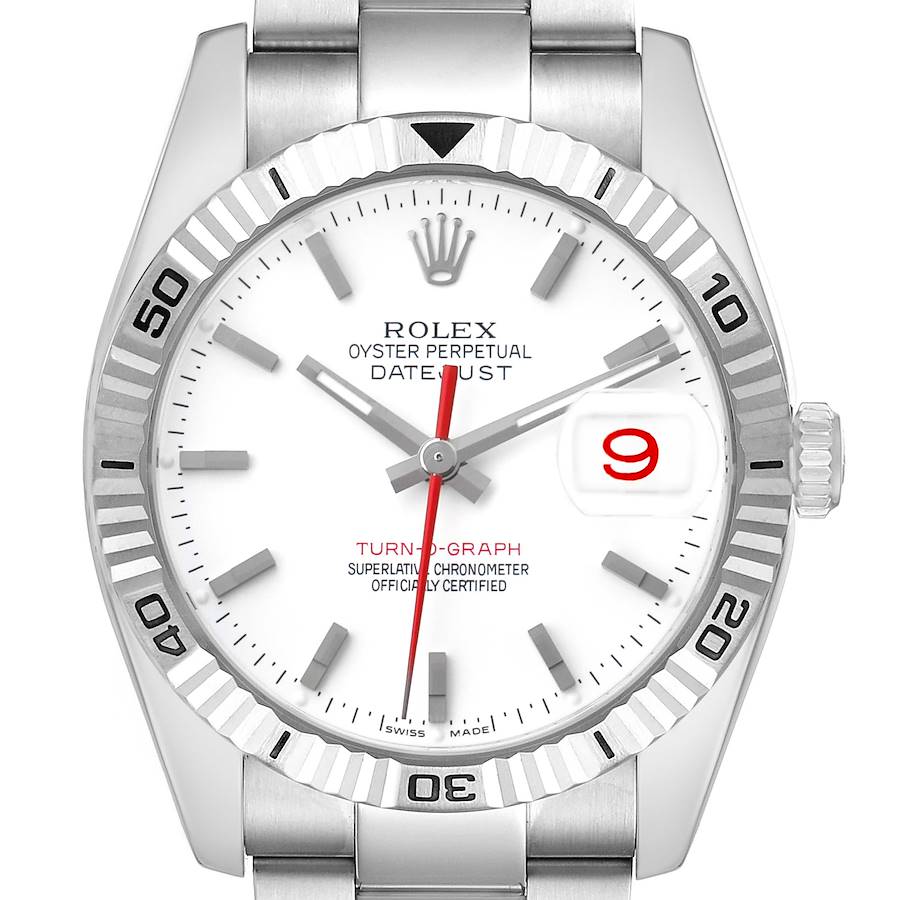 Replica Rolex Turnograph Steel White Gold Bezel Mens Watch 116264